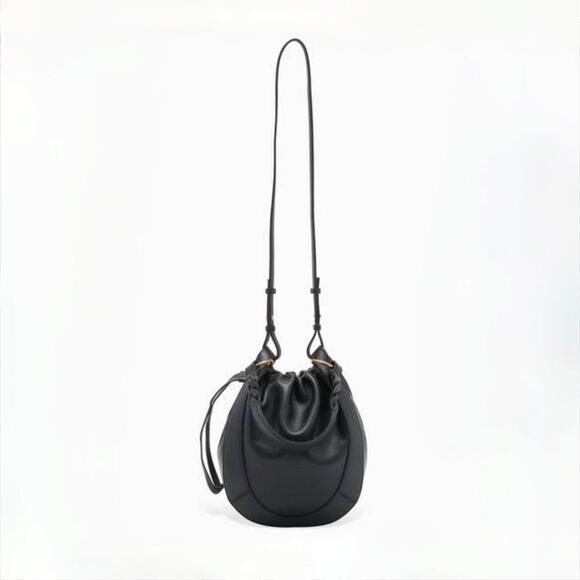 Ulla Johnson Hilma Leather Bucket Bag - Black - Top Handle - Crossbody - Picture 1 of 13